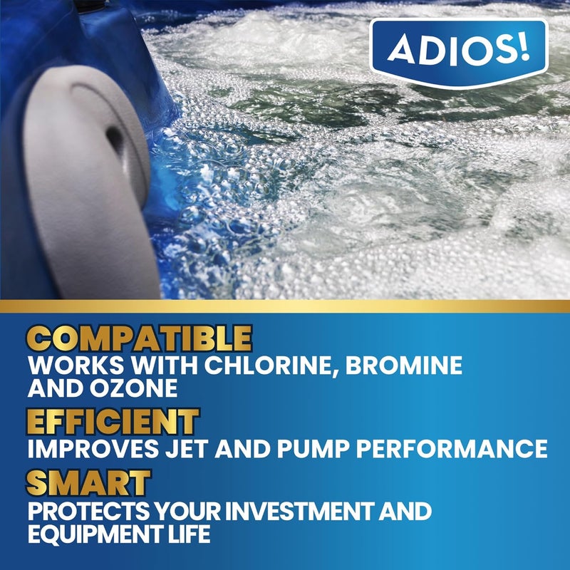 ADIOS! Hot Tub Hard Water Calcium Remover with Scale and Stain Clarifier, Soften Treat and Reduce Spa Deposits - 16oz (Pint) - Image 4